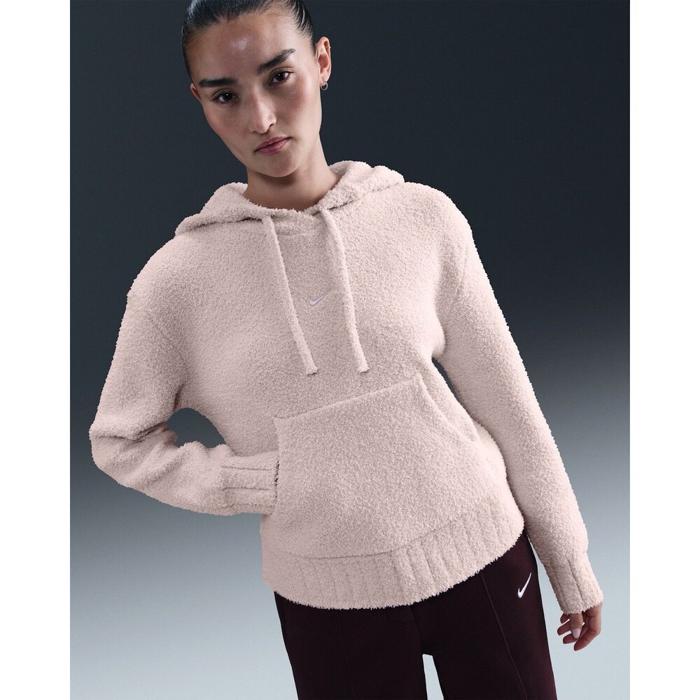 Nike Women's Plush Sherpa Hoodie in Light Pink - Picture 2 of 12